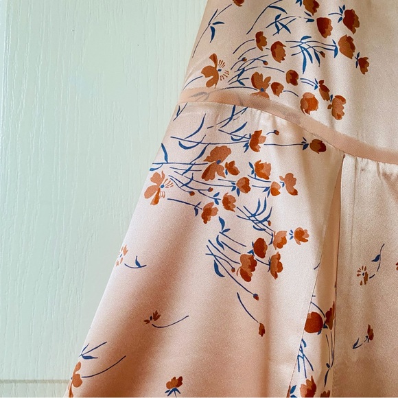 $248 NWT Reformation Irene Blush Pink Floral Print Silk Sleeveless Mini Dress 6 - Picture 7 of 13